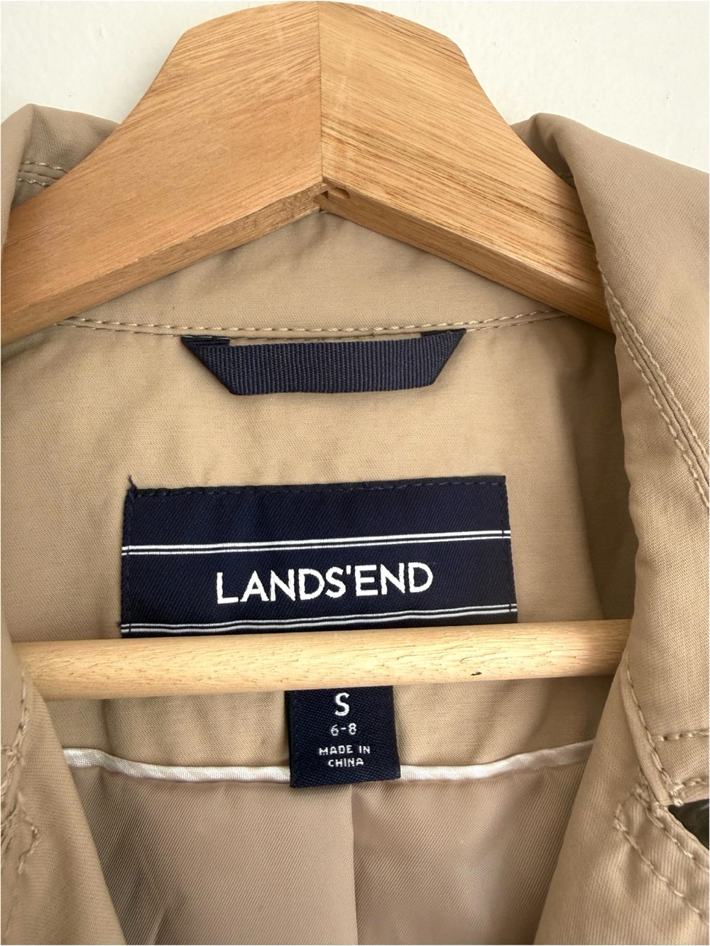 Lands’ End Heritage Lapel Trench Coat in Khaki Tan - Picture 5 of 6